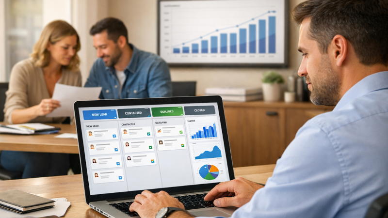 Lead management dashboard helping small business sales team stay consistent