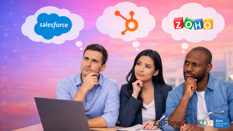 Sales team evaluating different CRM software options to choose the best CRM for sales growth