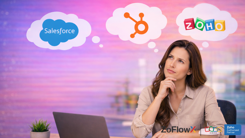 Small business owner managing leads manually with Excel, notebooks, and sticky notes before CRM