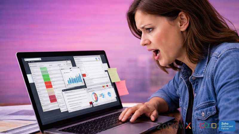 Small business owner overwhelmed managing leads manually without a CRM system