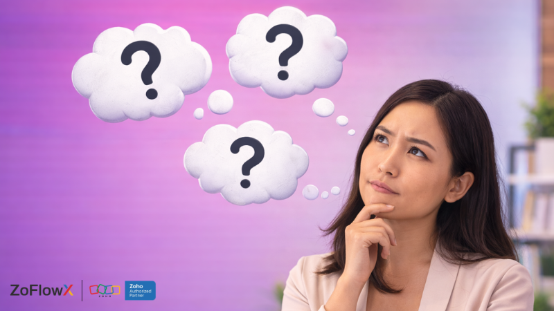 Small business woman thinking how to choose best Zoho partner USA