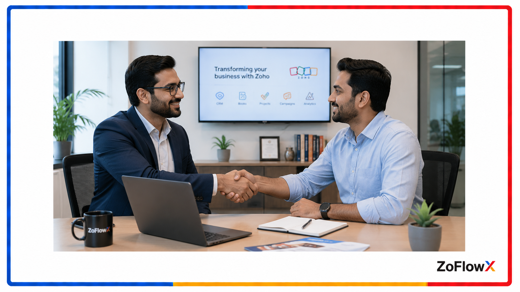 Business owner choosing a certified Zoho Authorized Partner in India after a consultation. 