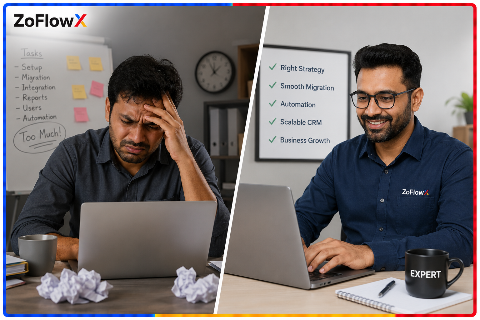 Comparing a do-it-yourself Zoho setup against a partner-led implementation.