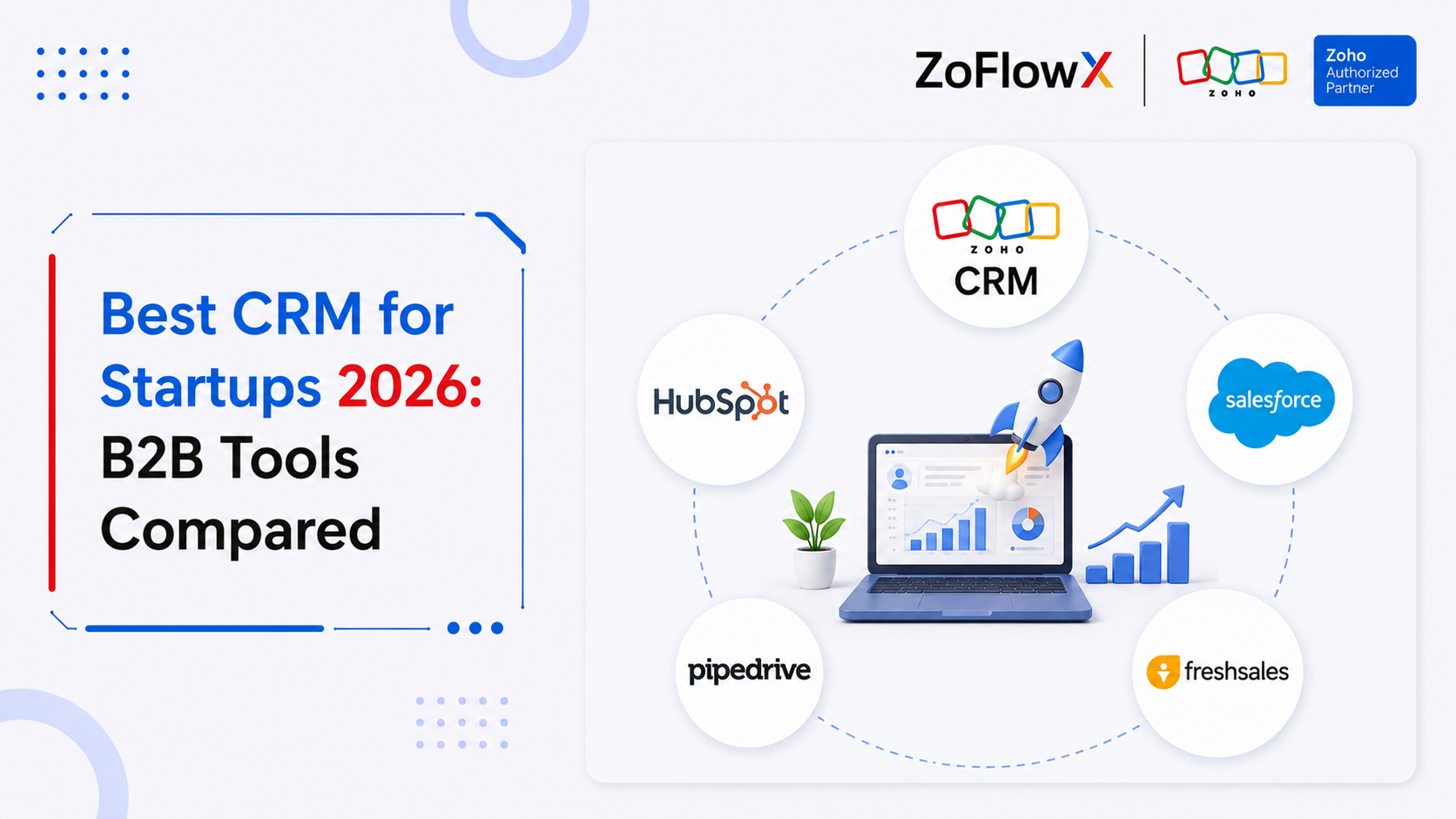 Comparison of the best CRM tools for B2B startups in 2026 by features and price.