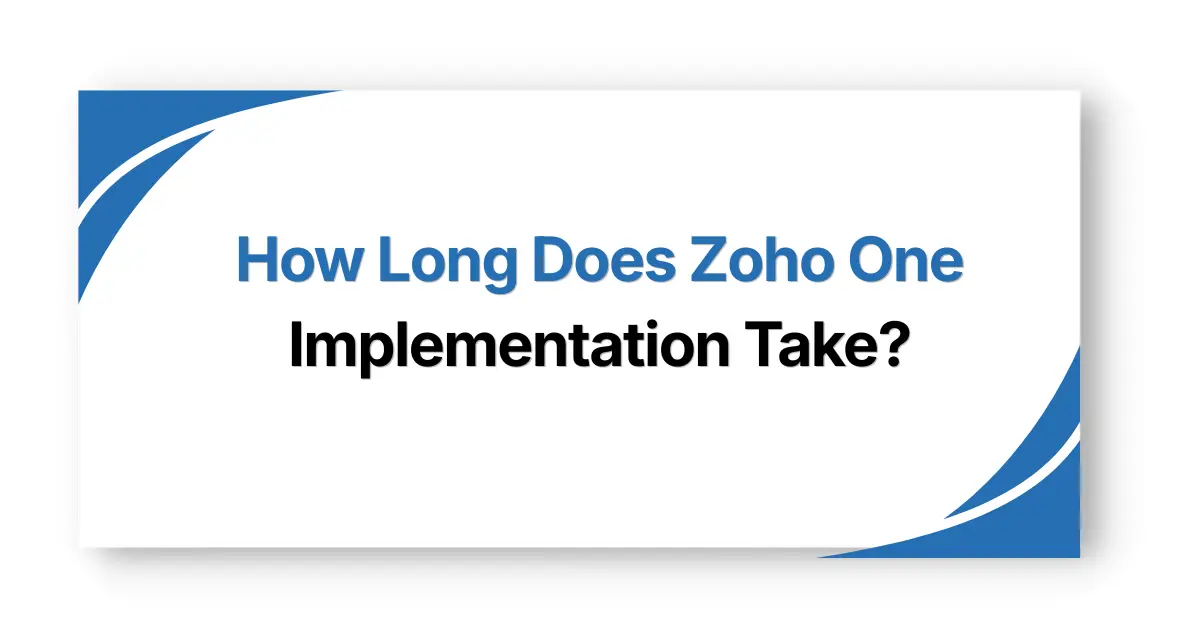 zoho one implementation timeline