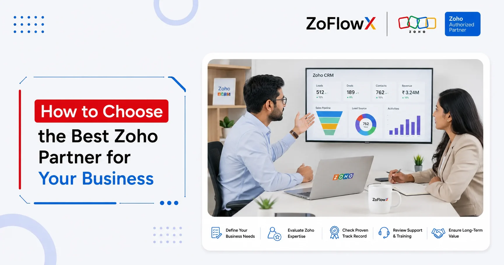 Business owner choosing the best Zoho partner for a successful CRM implementation
