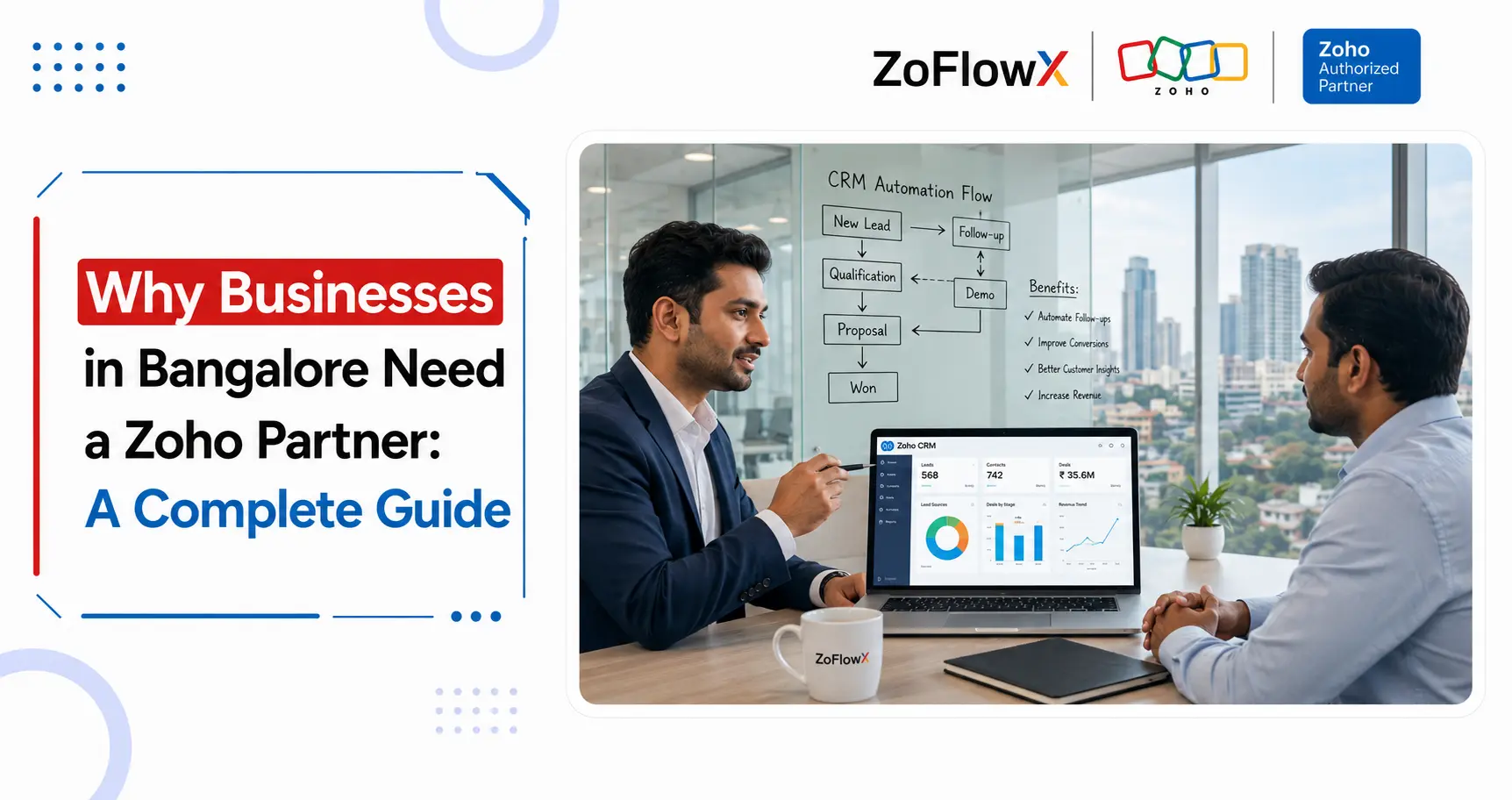 Zoho partner consulting a Bangalore business on CRM implementation and automation